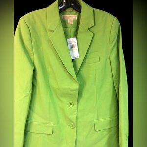 NEW Michael Kors Apple Green Women’s Lined Jacket Blazer Size 4 MSRP $395